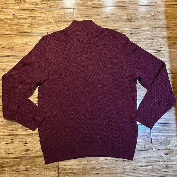 NWT Jos A Bank Sweater Mens XL Red Maroon Long Sleeve Sweater 100% Cotton‎ - Picture 2 of 8